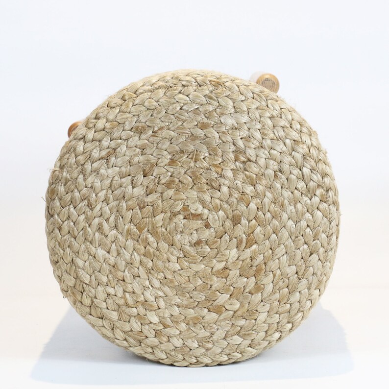 Modern Three Heights Round Jute Stool Jute Rope Ottoman Wooden - Etsy