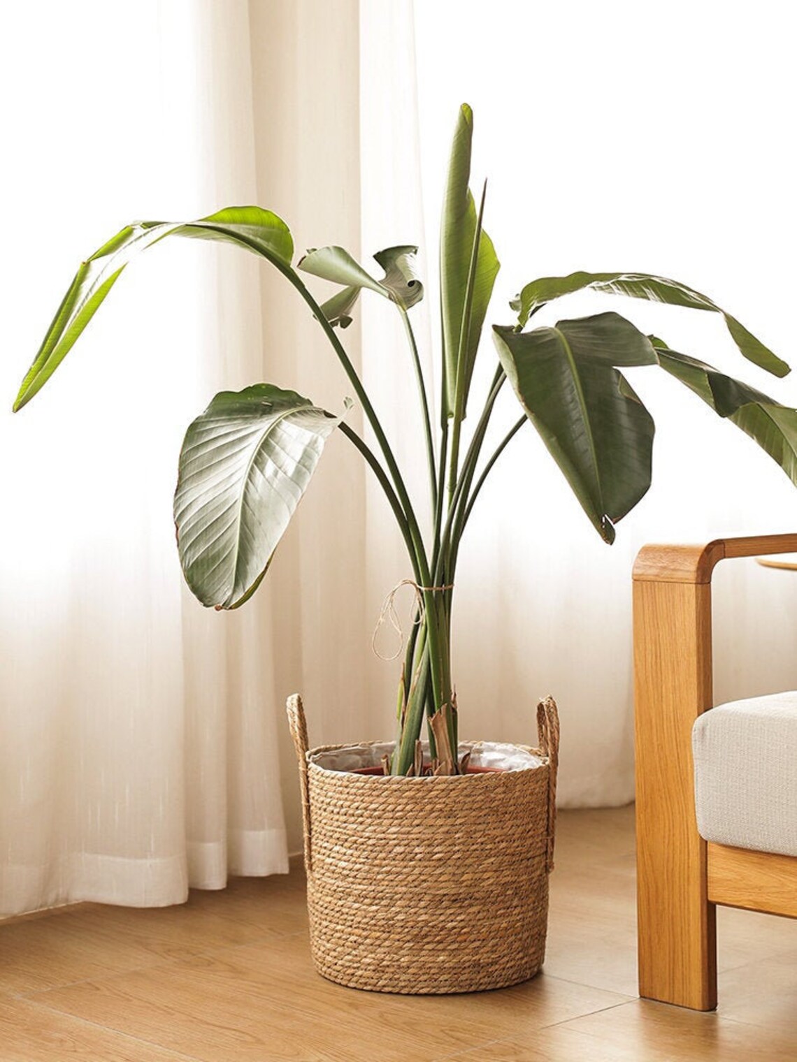Rustic straw basket with cloth lining laundry basket with Etsy