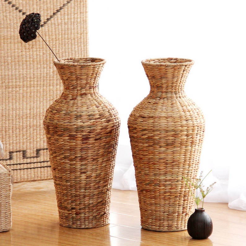 Rustic Handwoven Floor Vase Flower Arrangement Wedding Gift Etsy UK