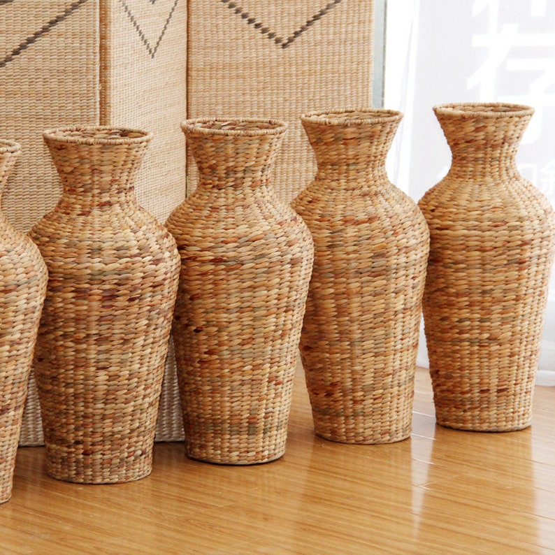 Rustic Handwoven Floor Vase Flower Arrangement Wedding Gift Etsy UK