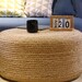 Custom size chic brown round jute coffee table jute side table coffee table straw floor pouf Pouf ottoman meditation cushion