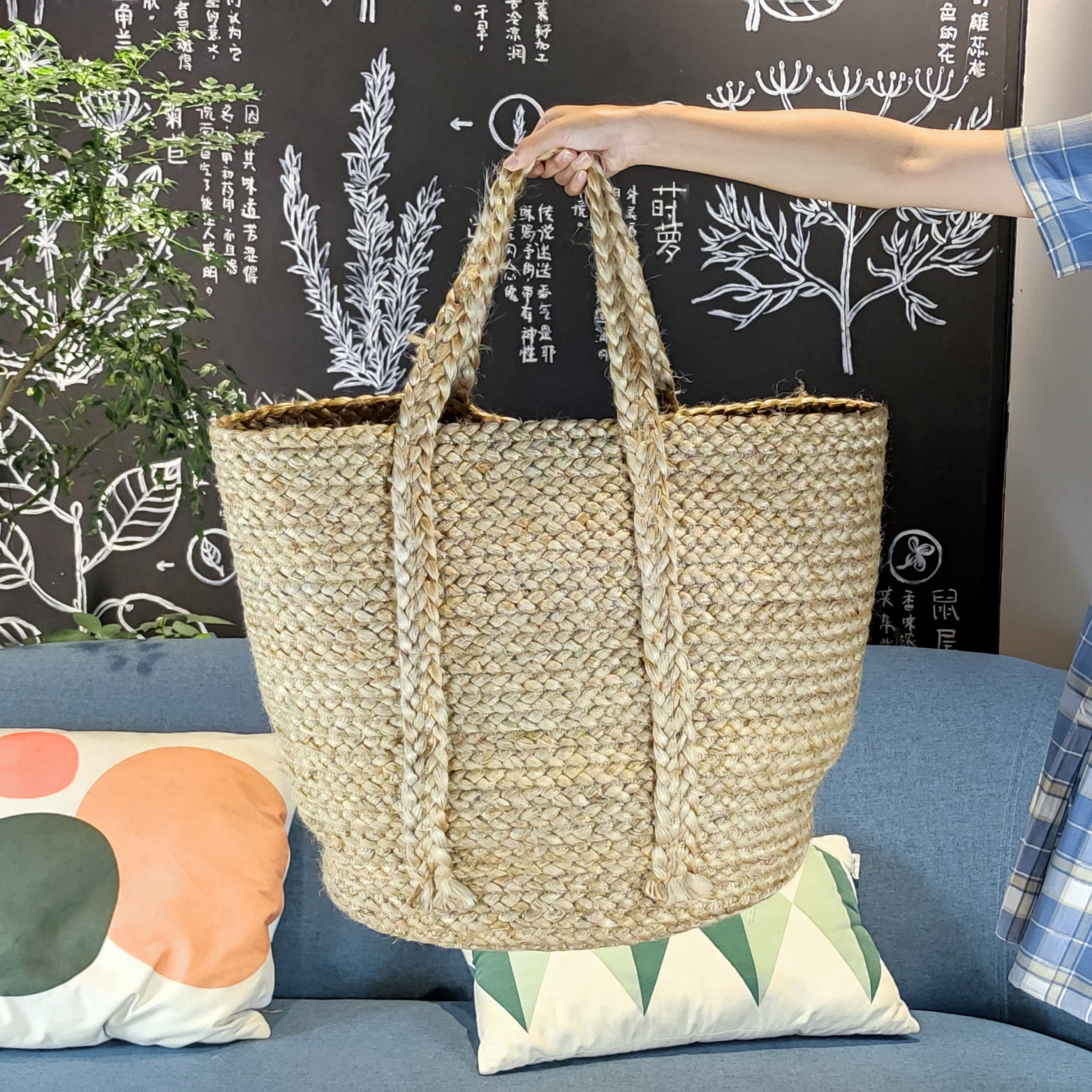 Cestas de yute fuertes grandes con dos asas cestas de | Etsy