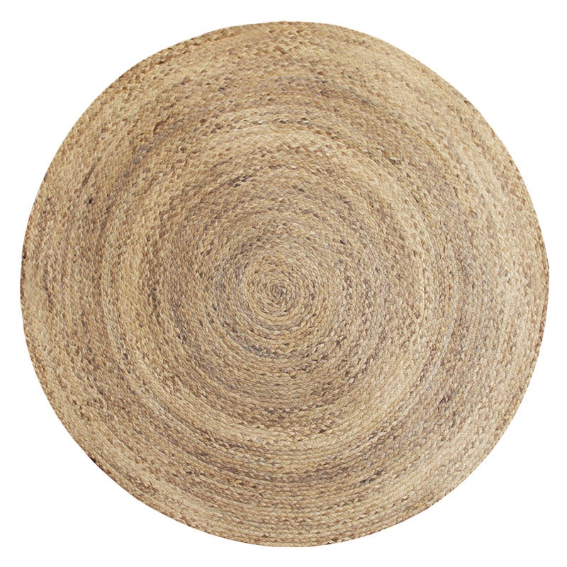 Custom Round Brown Woven Seagrass Rug