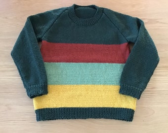 Size 6 100% Australian wool hand knitted child's jumper