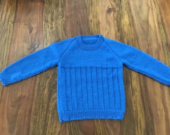 Size 4 100% Australian wool hand knitted child's jumper