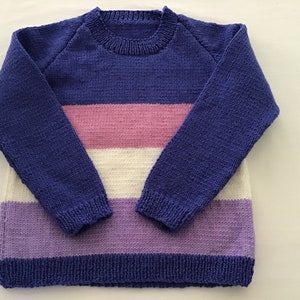 Size 6 100% Australian wool hand knitted child's jumper