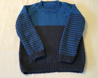 Size 6 100% Australian wool hand knitted child's jumper