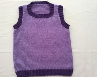 Size 6 100% Australian wool hand knitted child's vest