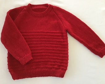 Size 4 Australian wool hand knitted child's jumper