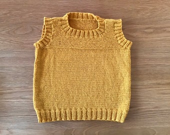 Size 4 100% Australian wool hand knitted child's vest