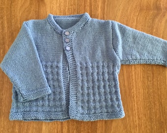 3 month 100% Australian wool hand knitted cardigan