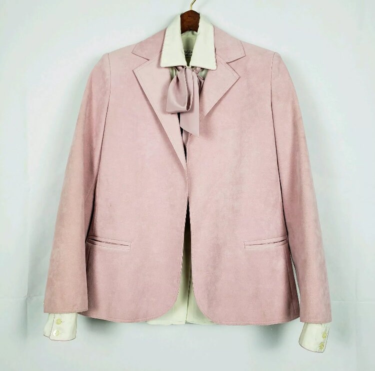 blush trouser suit