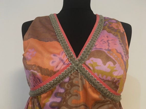 Frank Usher vintage 1960s psychedelic maxi dress