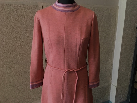 Stunning 1960s Space Age Wool Dress