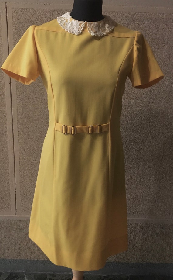 Original 60s Bright Yellow Peter Pan collar dress