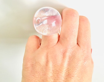 Vintage rare Carlo Pagani MiR Ring / clear