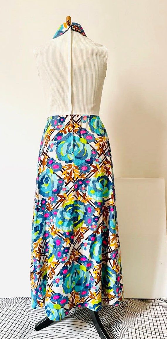 Amazing early  1970s floral maxi dress - image 4