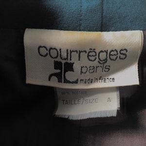 May include: White tag with black text reading "Courr&egrave;ges Paris made in France" and a black and white logo. Below the tag is a white tag with black text reading "Taille/Size A".