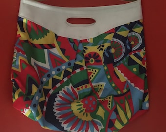 Funky 60s vintage psychedelic vinyl tote bag
