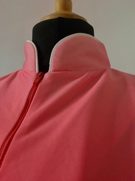 Vintage 60's Peachy Pink MONTGOMERY WARD Snap Button Diner Style Sleeveless Dress - 12