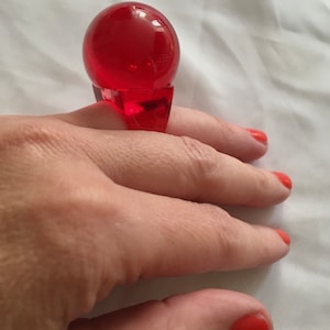 Vintage rare Carlo Pagani MiR ring / cherry red