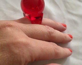 Vintage rare Carlo Pagani MiR ring / cherry red