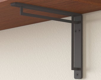 Heavy Duty Decorative  L Shelf Bracket, Black metal Floating Shelf Bracket, Rustic Steel Farmhouse Wood shelf Bracket, Kitchen Bracket DIY