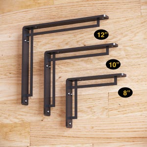 Heavy Duty Metal Floating Shelf Bracket L, Black Decorative Wall Mount Wood Shelf Bracket, Industrial shelving Bracket, Rustic Bracket DIY