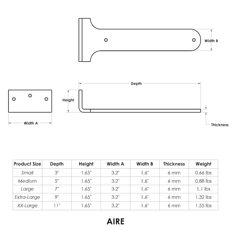 Hidden Float Shelf Bracket Black, Heavy Duty L Shelf Bracket, Floating Countertop Bracket, Farmhouse Rustic, Metal Hidden Wall Bracket bild 14