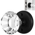 Crystal Door Knob Set with Pure Crystal Glass Knobs, Clear, Solid Matte Black Base with Antique Door Pull, Pulls and Knobs for Doors