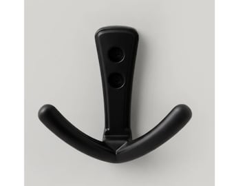 Double Wall Hook For Hanging Coat, Backpack 35lbs Load Capacity Zinc Metal Modern Heavy Duty Wall Hanger For Bathroom, Bedroom And Kitchen