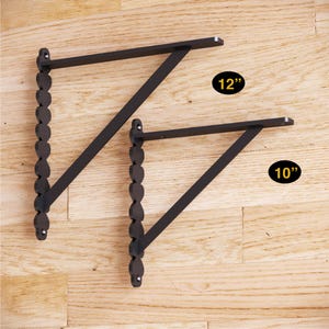 Decorative Heavy Duty Metal Shelving Brackets, Black Steel Floating Shelf Brackets, Rustic Farmhouse Kitchen Shelf Brackets, Bar Shelving