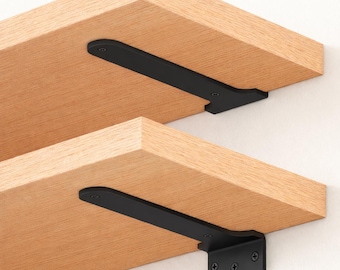 Modern Floating Shelf Bracket 300 lbs, Black Heavy Duty Wall Shelf Bracket, L Shape Shelf Bracket  Kitchen Countertop, Bookshelf, Bathroom