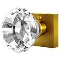 Crystal Door Knob Set with Pure Crystal Glass Knobs, Clear, Solid Antique Brass Gold Base with Antique Door Pull, Pulls and Knobs for Doors