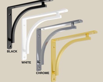 White Metal Shelf Bracket, Heavy Duty Steel shelf bracket, Floating Shelf Bracket, Wood shelf bracket, Shelving Bracket, L Shelf Bracket