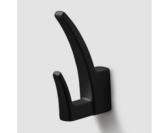 Metal Double Wall Hook For Hanging Scarves, Bags, Coats Modern Wall Bracket For Bathroom, Wardrobe And Hallways Minimalist Designer Hooks