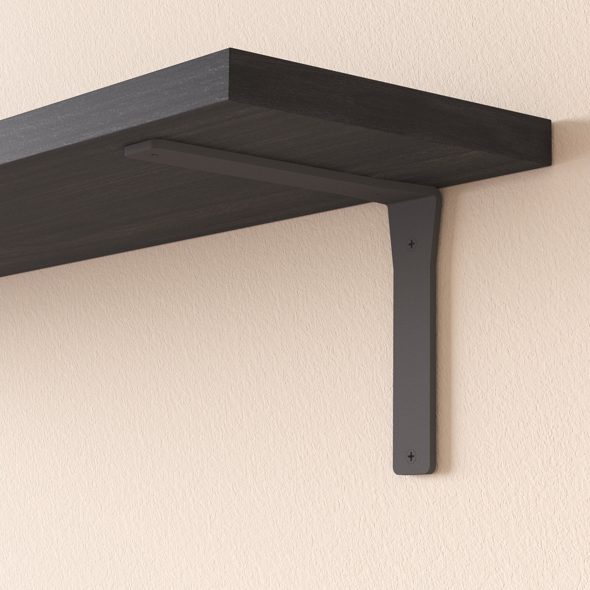 Bracket Racking Heavy Duty Black Metal Shelf Bracket, Minimalist Steel Rustic Floating ...