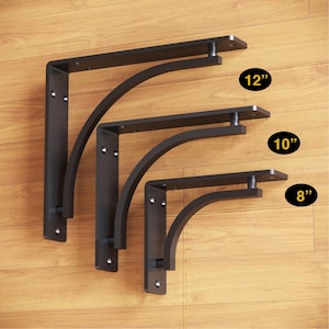 Heavy Duty Shelf Brackets Metal | Decorative Countertop Support Bracket | Black Shelf Bracket | kitchen Shelf Bracket | Shelving Brackets