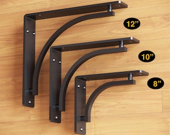 Heavy Duty Shelf Brackets Metal | Decorative Countertop Support Bracket | Black Shelf Bracket | kitchen Shelf Bracket | Shelving Brackets