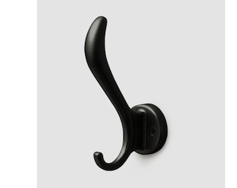 Vintage Double Wall Hooks For Hanging Hats, Scarves, Coats Minimalist Designer Zinc Wall Brackets For Bedroom, Closet, Bathroom 35lbs Load