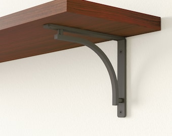 Heavy Duty Metal Shelf Bracket, Black Steel Wall Mounted Shelf Bracket, Floating Industrial Shelf Bracket, Farmhouse Rustic Shelving Bracket