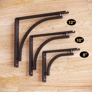 Black Metal Shelf Bracket, Wall Mounted Floating Shelf Bracket, Farmhouse Rustic Shelf Bracket, Heavy Duty Shelving Iron Float brackets