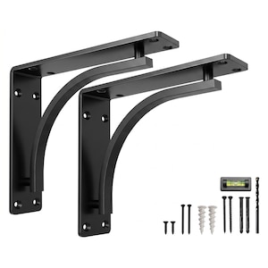 Heavy Duty Shelf Brackets Metal | Decorative Countertop Support Bracket | Black Shelf Bracket | kitchen Shelf Bracket | Shelving Brackets