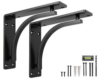Heavy Duty Shelf Brackets Metal | Decorative Countertop Support Bracket | Black Shelf Bracket | kitchen Shelf Bracket | Shelving Brackets