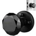 Crystal Door Knob Set with Pure Crystal Glass Knobs, Black, Solid Matte Black Base with Antique Door Pull, Pulls and Knobs for Doors