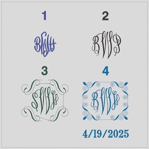 Custom monogram embroidery design