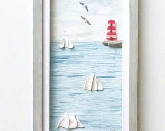 Cornish Coastal Nautical Scene, Beachcombed Art
