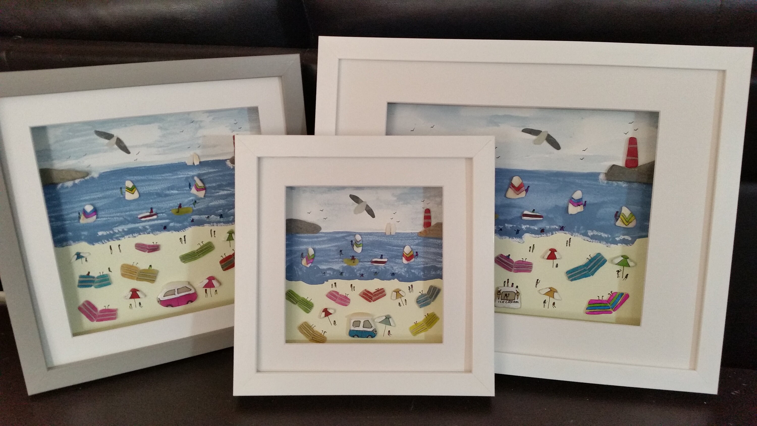 Sea Glass Art Beach Decor Sea Glass Beach Scene Coastal Etsy UK