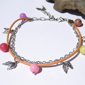 Tobillera Boho multicolor, Tobillera Boho, Joyería Boho, Tobillera Multi Gemstone, Cuero Cuero Joyería Colorido Festival Joyería pie