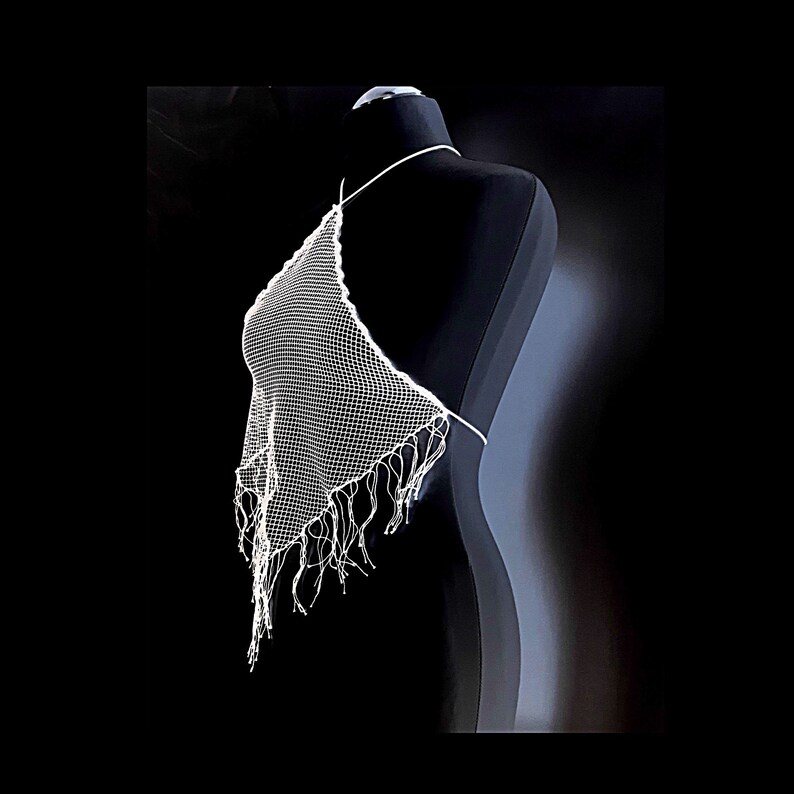 Seethrough Halter Top Tie Mesh Hotwife Clothing Micro Rave Clubbing ...